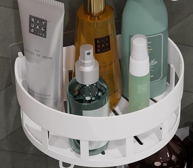 2 Bathroom Shelves with Hooks