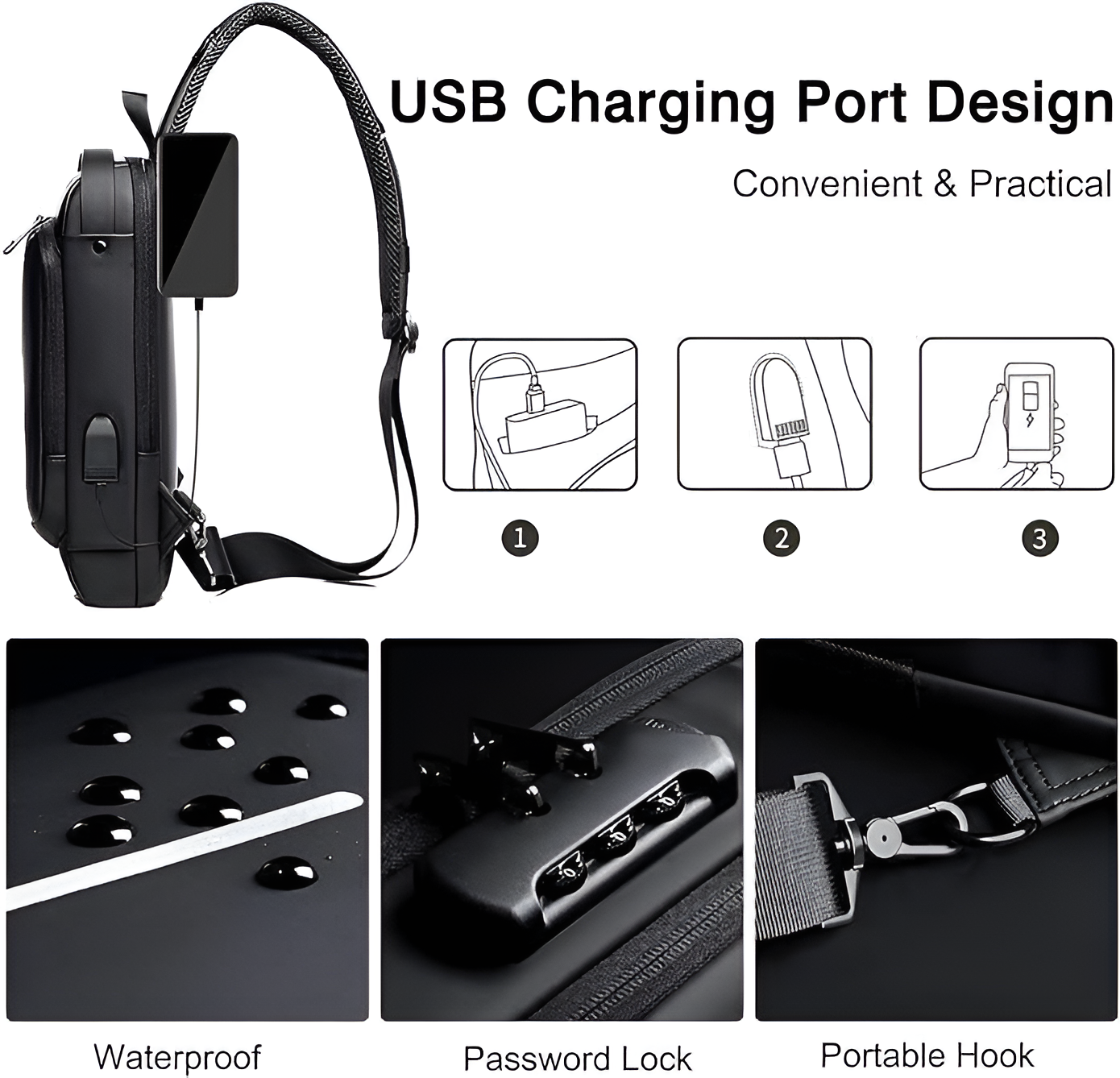 Sling Bag With Charging Port
